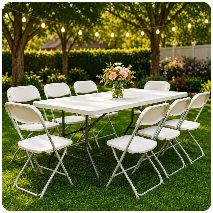 Table and chair rentals for parties and events